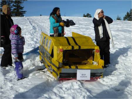 Much of the community joined Dog Creek school at their sledding day this winter. 